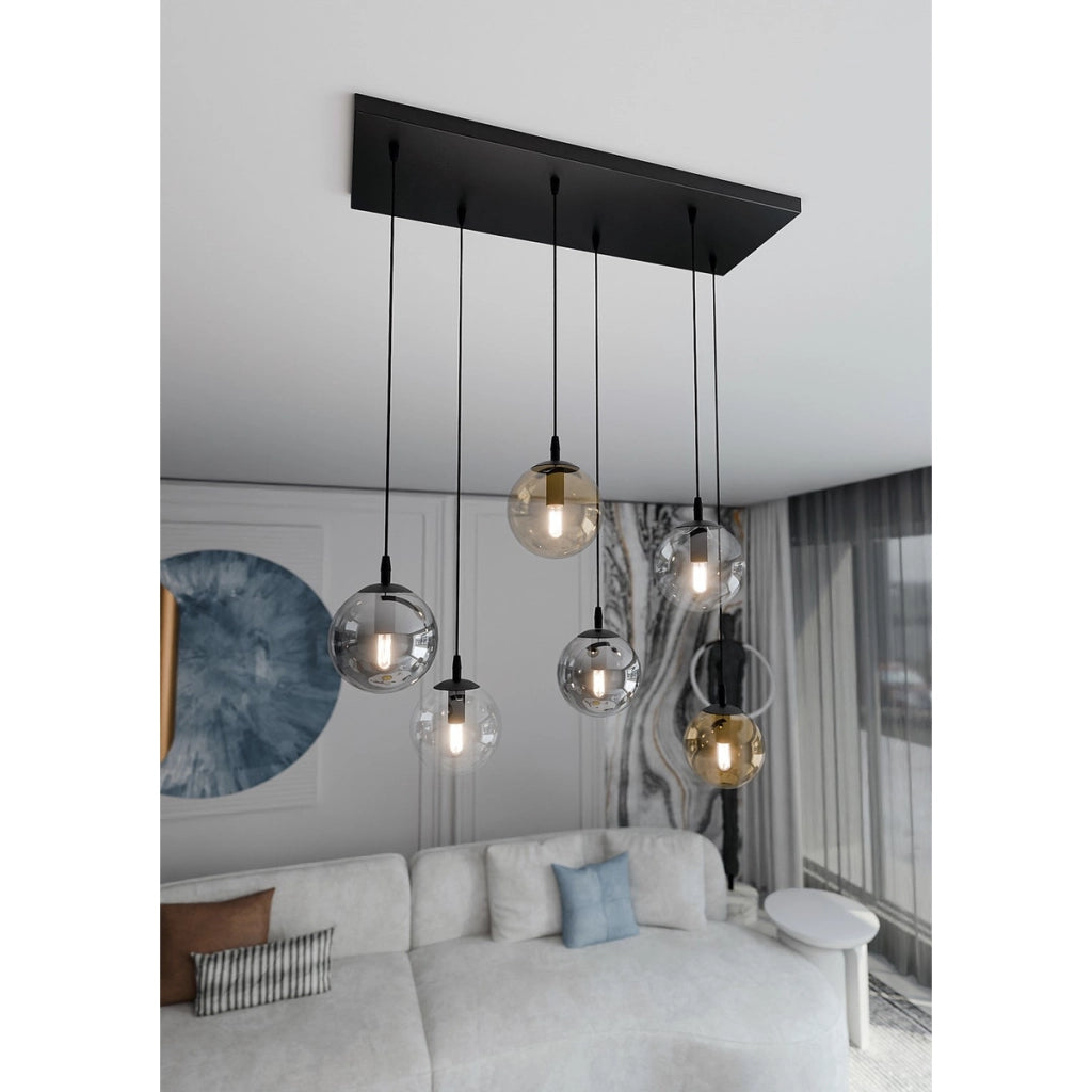 Lampada a sospensione COSMO con diffusori in vetro