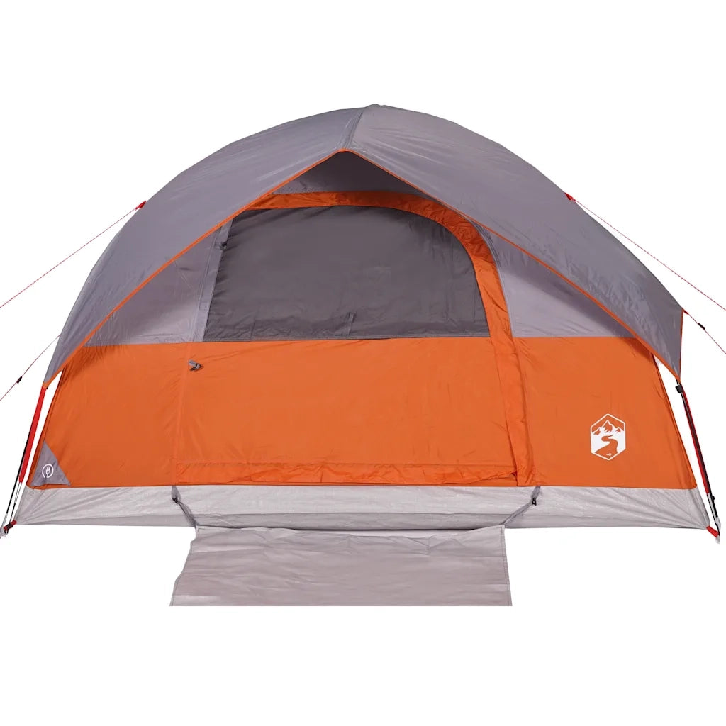 Tenda Familiare a Cupola 6 Persone Grigio e Arancione Impermeabile 94705
