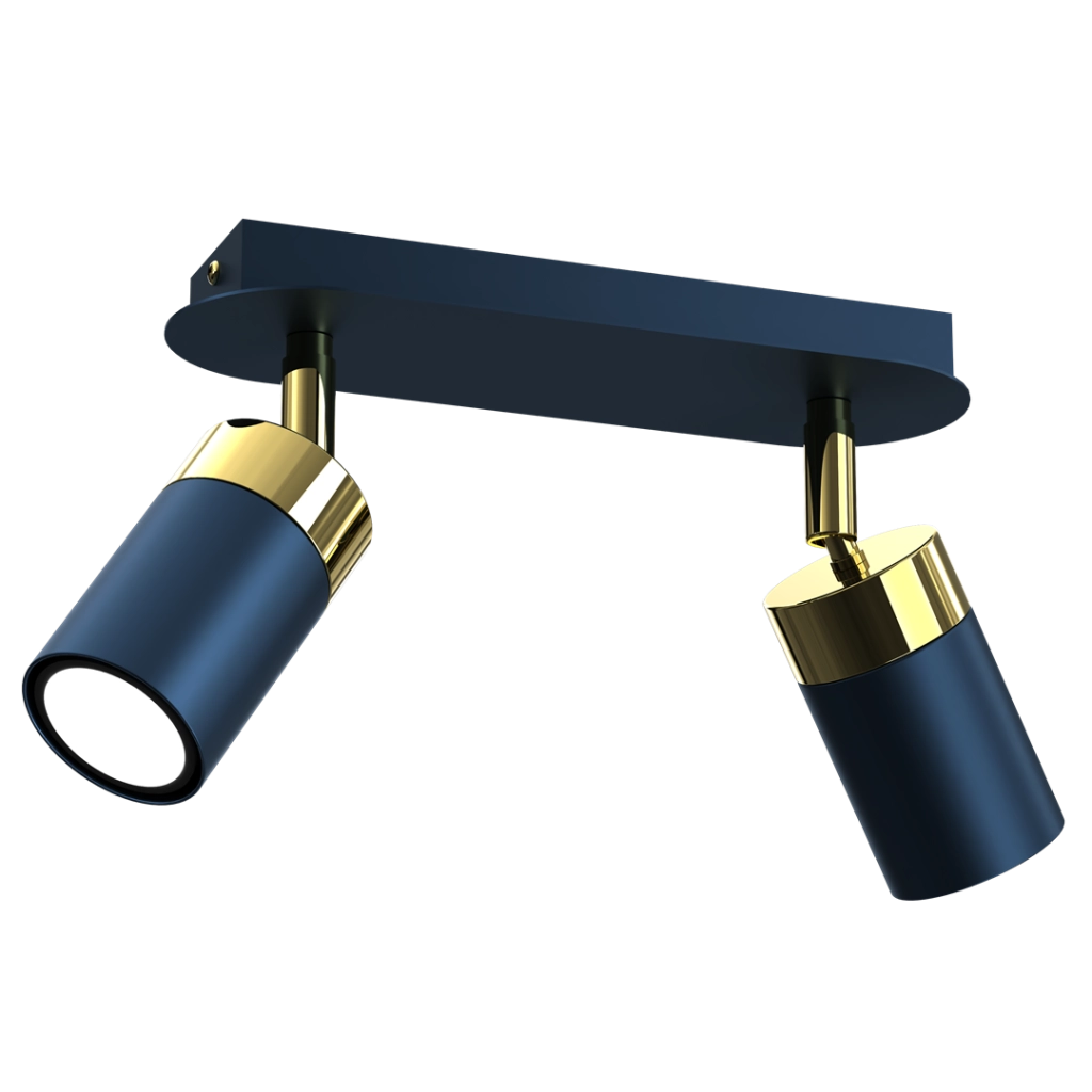 Plafoniera 2 faretti GU10 Joker Milagro blu oro MLP7723