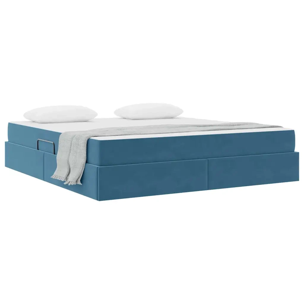 Letto con contenitore e materasso Blu Scuro 180 x 200 cm 3399740