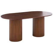 Tavolo da pranzo in legno di frassino scuro piano in MDF gambe in legno di gomma 180 x 100 cm Stile rustico moderno