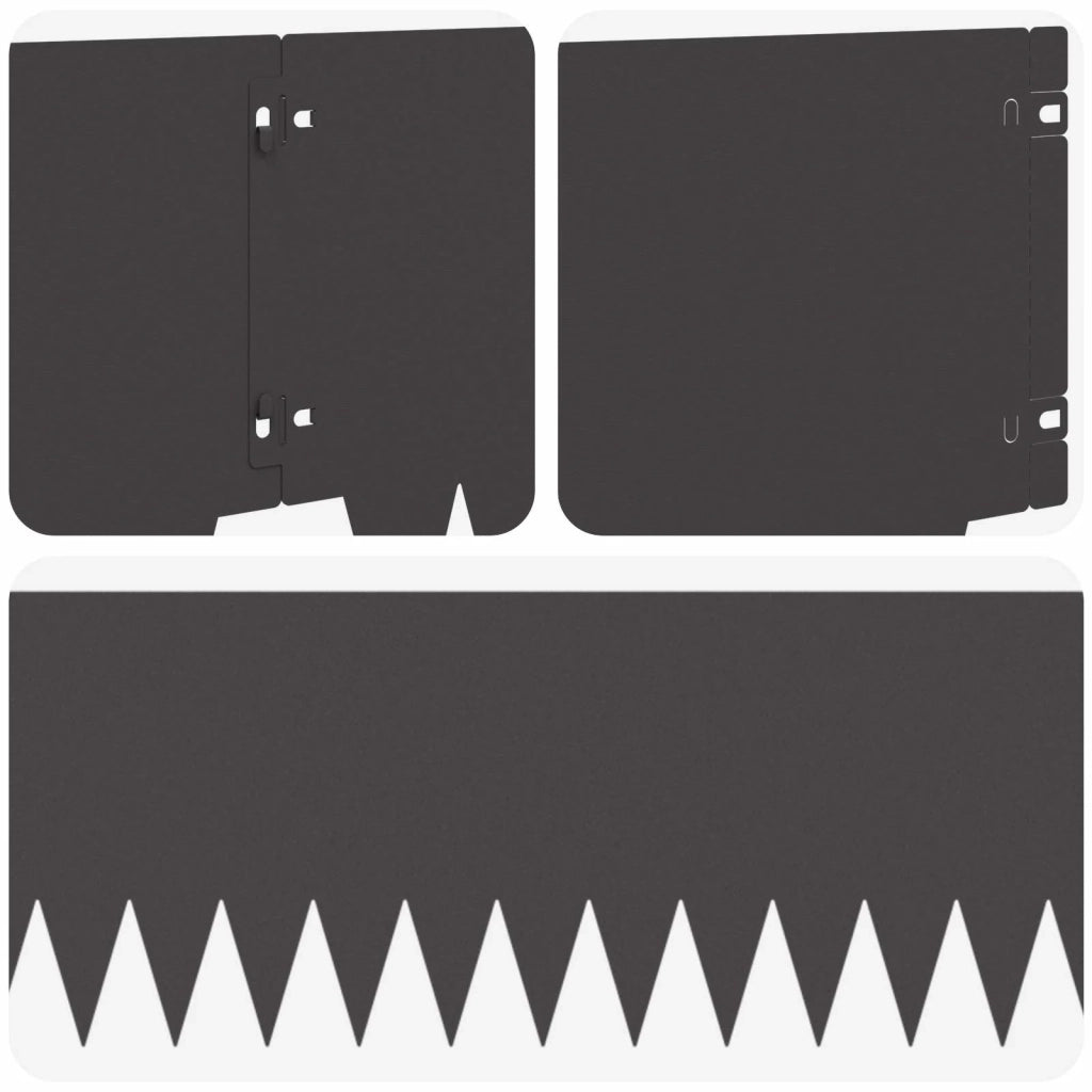 Bordura per Prato 20 pcs 103 x 25 cm metallo Nero 8008288