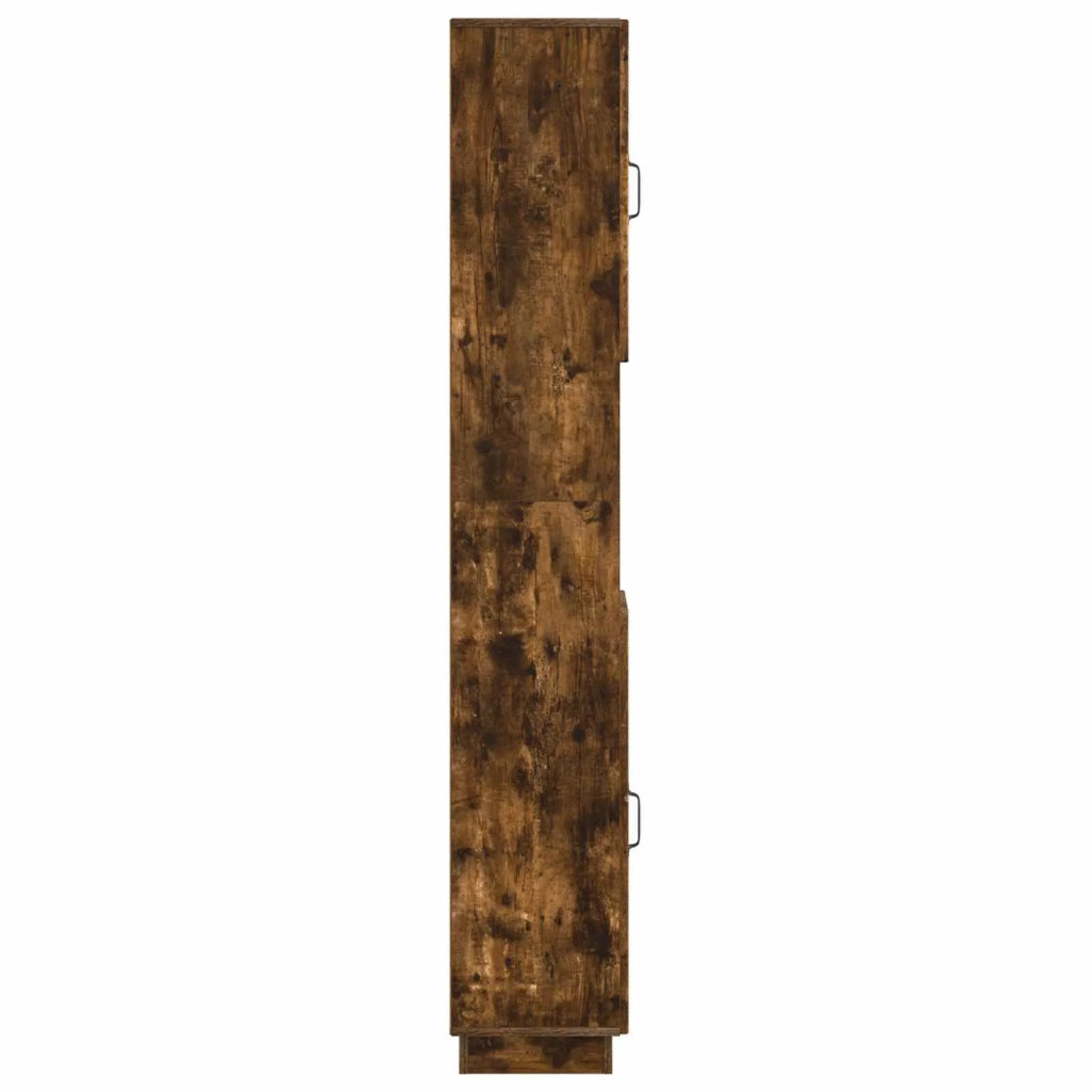 Armadio da Bagno con Ripiano Aperto HOORN Rovere Fumo 897260