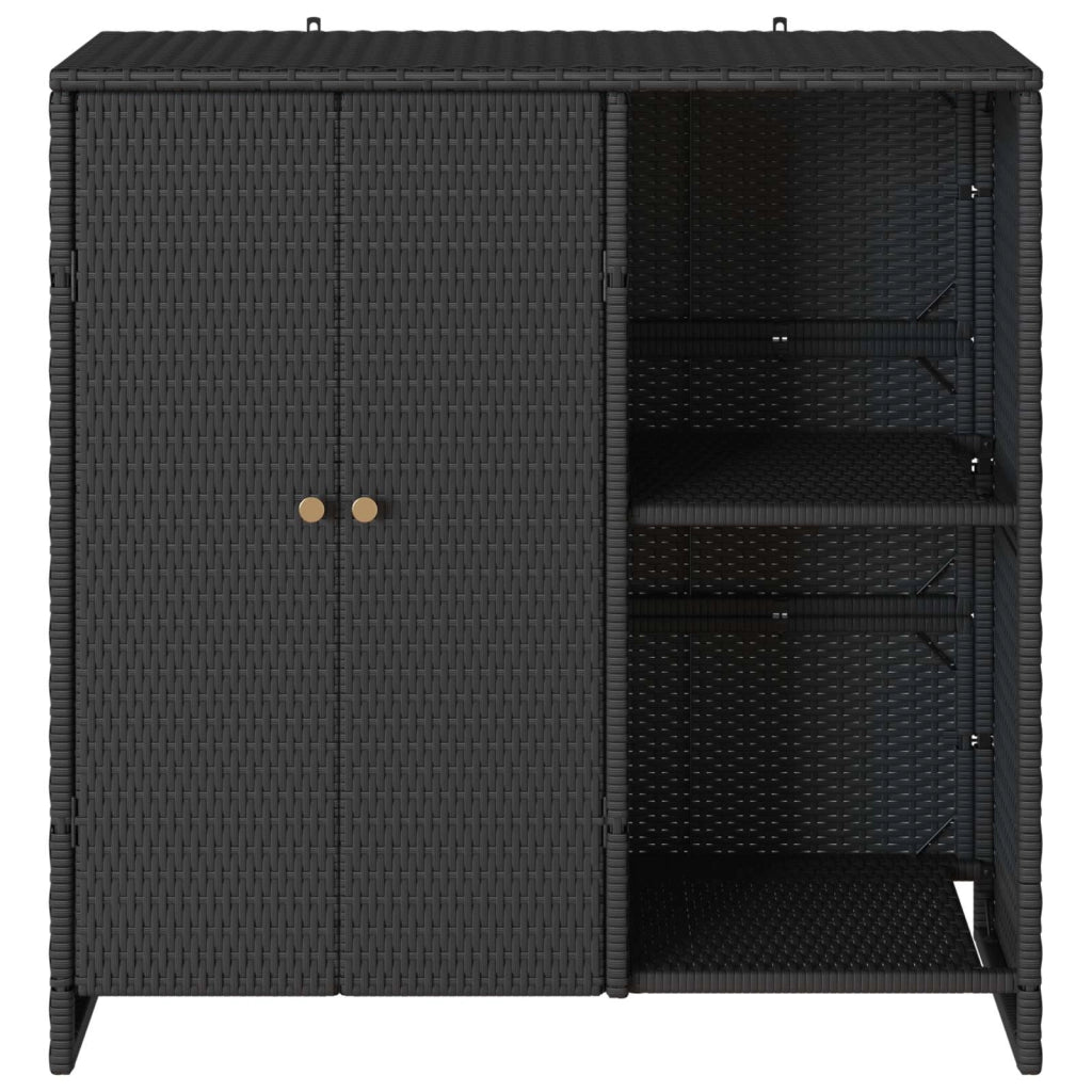 Mobile contenitore rettangolare moderno per soggiorno 100 x 36 x 102 cm pratico ed elegante in rattan nero 02_0058054