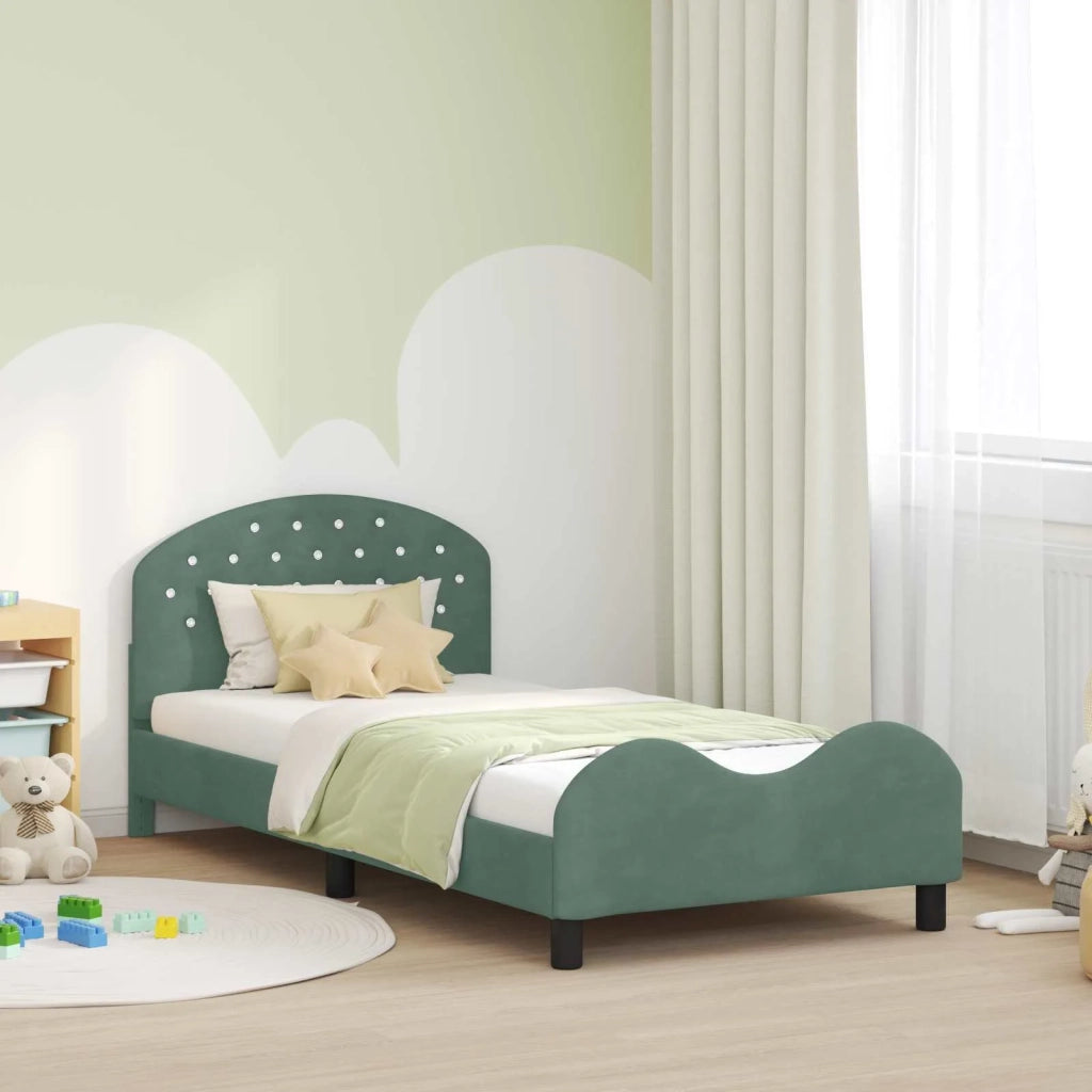 Struttura letto Bambini | Letto Infantile | Lettino con testata Verde Mare 80 x 200 cm