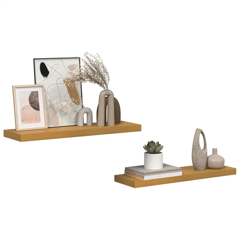 2 pz Scaffale da parete | Ripiano a parete | Mensola a parete Beige 80 x 23,5 x 4 cm