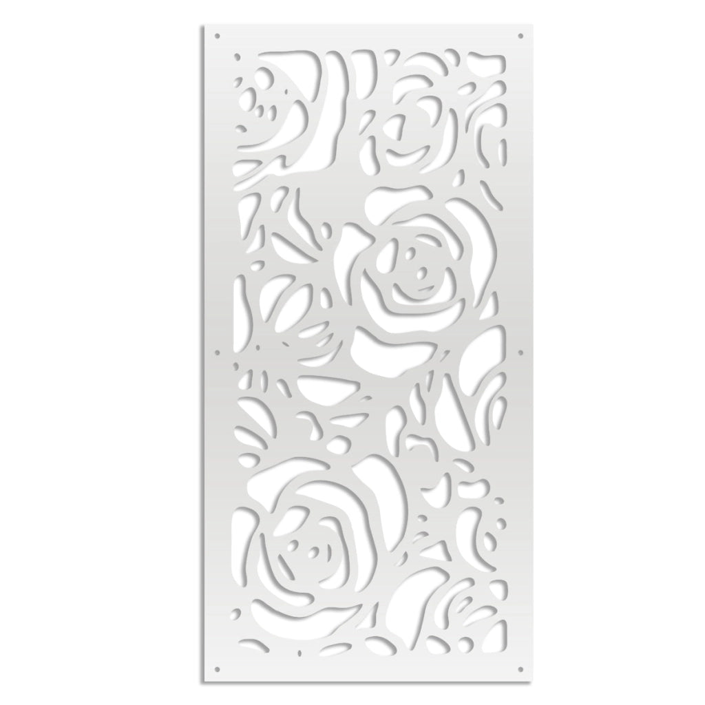 ROSES - Pannello in PVC traforato - Parasole Misura: 47x94 cm, Colore: bianco