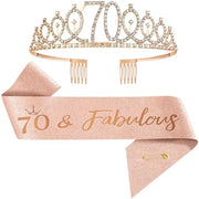 Decorazioni per compleanno - Tiara rosé dorata - Corona per compleanno - Decorazioni per festa di compleanno - Adatto per tutti gli ospiti