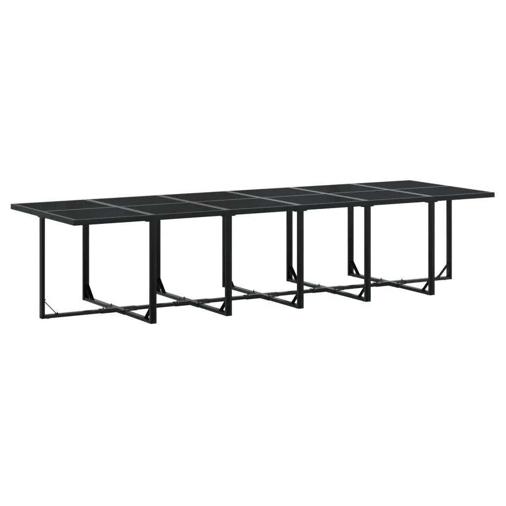 Set da Pranzo da Giardino 17 pz con Cuscini Nero in Polyrattan 3295067