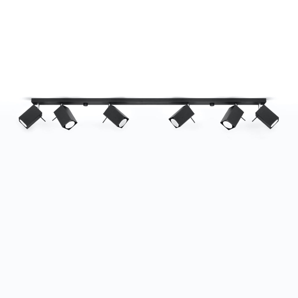 Plafoniera Bravea Pure Lume 6 luci nera GU10 120cm