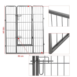 Gabbia per cani e cuccioli 163 x 163 cm Grigio 3712022