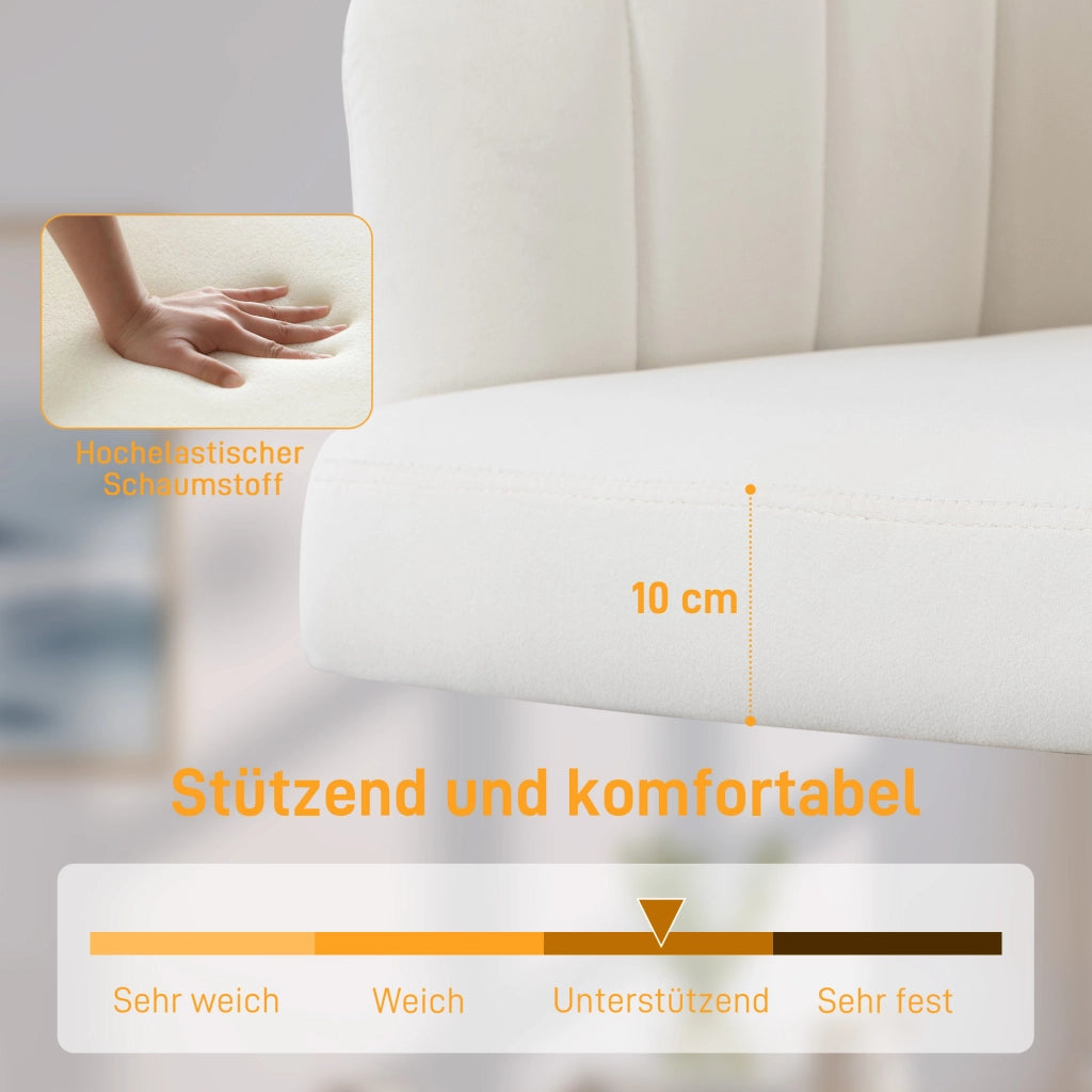 Sedia da ufficio ¨C zephmum ¨C tessuto velluto, struttura metallo, colore crema