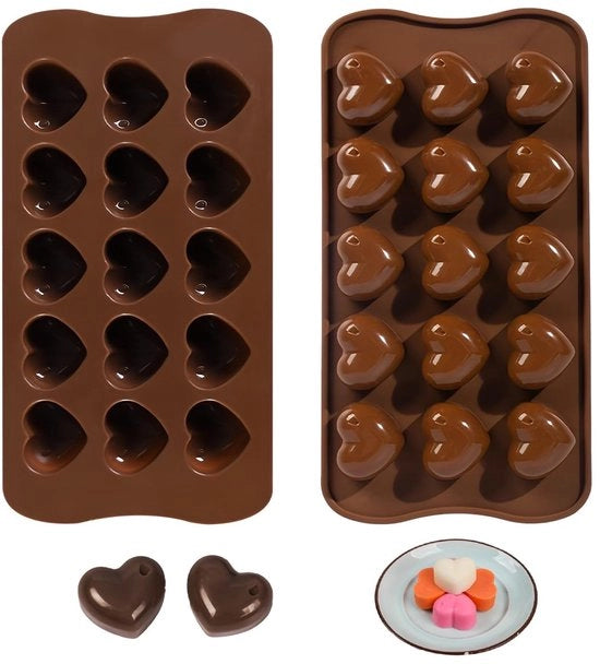 Hart di Caramello in forma di Cioccolato - Forme e stampi per Cioccolato - Silicone - Smalto antiaderente - Sicuro per alimenti - Campo di temperatura -40°C a +230°C - Forma per bonbon