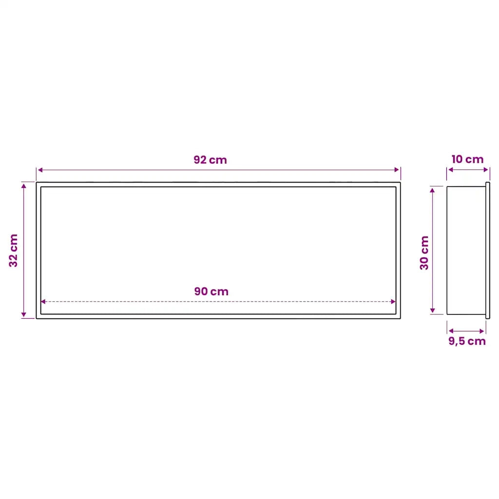 Nicchia per doccia Bianco 90 x 30 x 9,5 cm Acciaio inossidabile CFW7203704