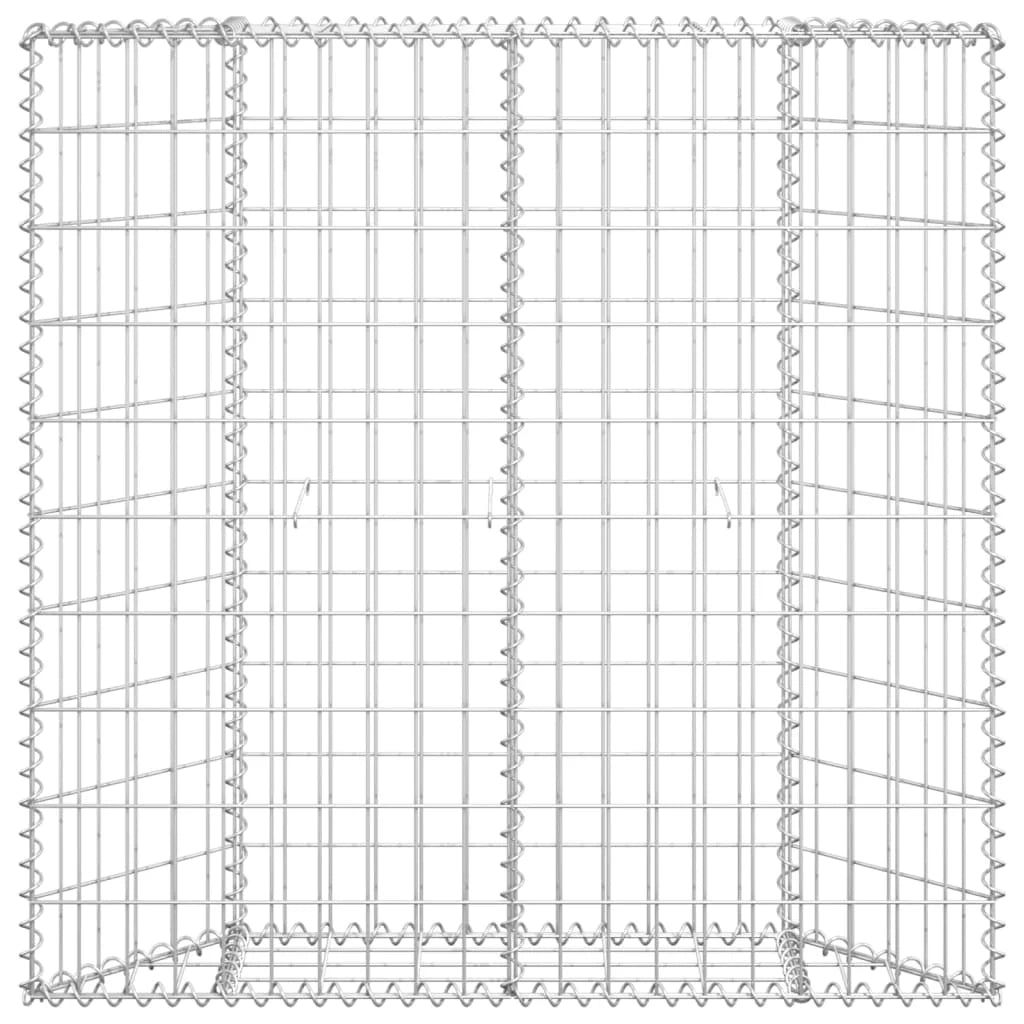 Aiuola rialzata fioriera piante fiori trapezio gabbione giardino acciaio zincato 100 x 20 x 100 cm 02_0001320
