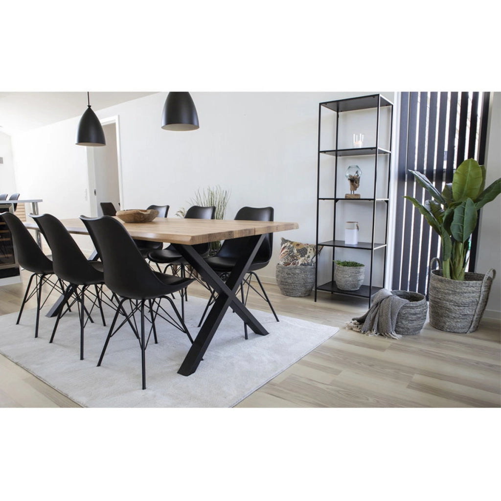 Set di 2 Sedie Oslo, Nero, Similpelle, 55x48x84 cm
