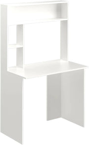 Scrivania con ripiani Albano, Bianco, 90 x 51.6 cm, con ripiani aperti e chiusi per la conservazione