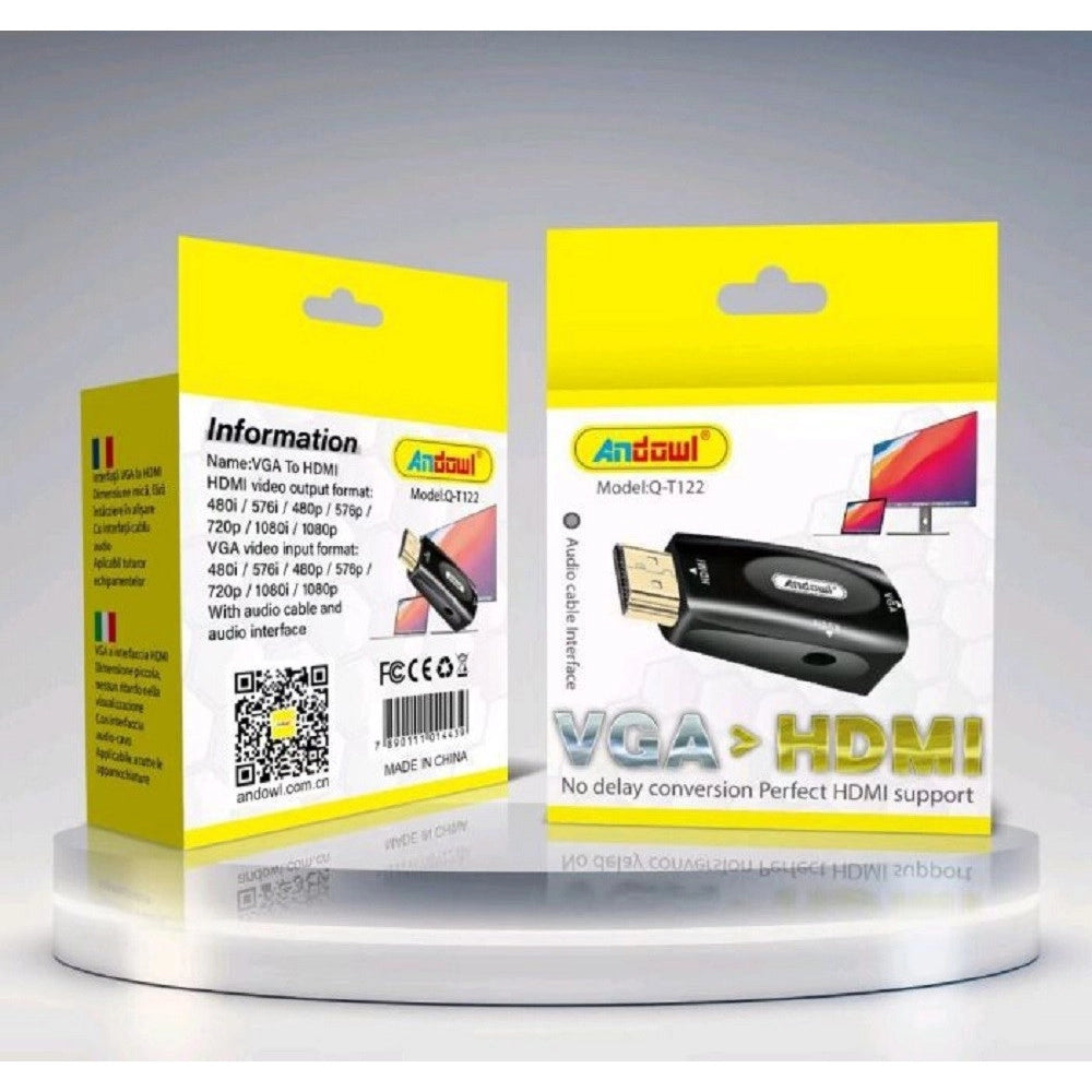 Trade Shop - Convertitore Adattatore Video Hdmi A Uscita Vga Interfaccia Cavo Audio Q-t122 -