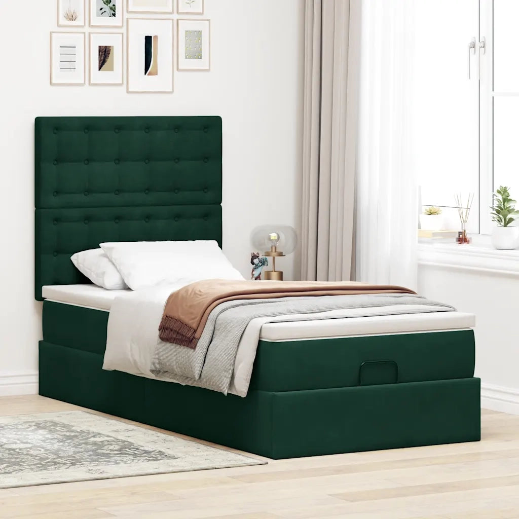 Struttura Letto Pouf con Materassi 90x190 cm in Velluto 3314435