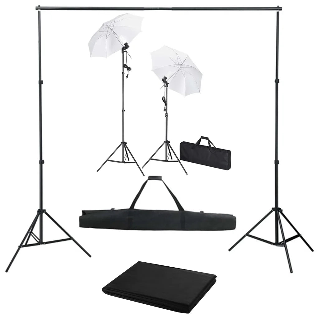 Kit Studio Fotografico con Fondale Luci e Ombrelli cod mxl 77186