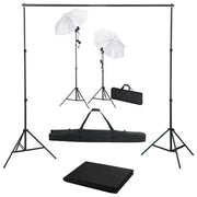 Kit Studio Fotografico con Fondale Luci e Ombrelli cod mxl 77186