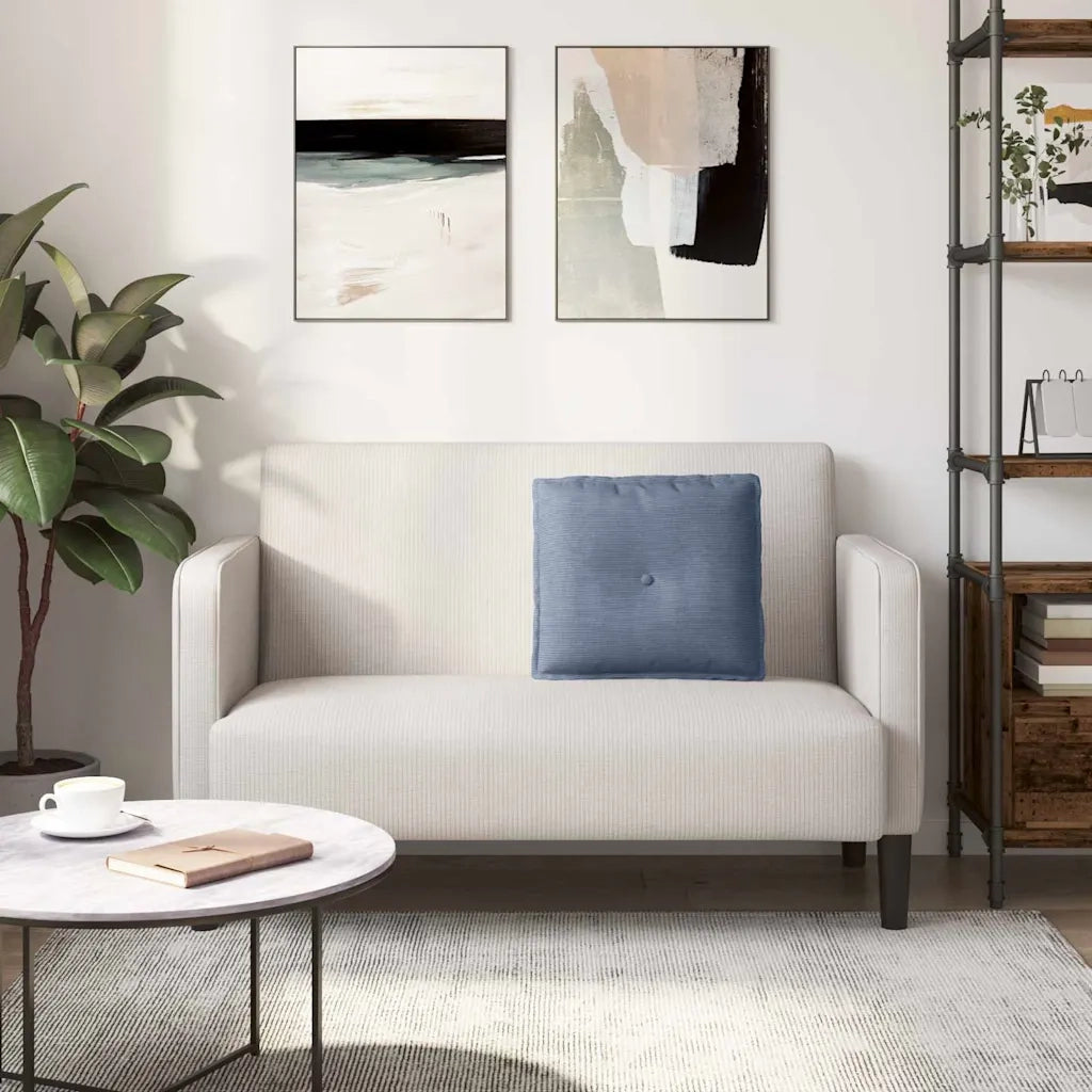 Cuscino per Schiena Blu 50 x 45 cm Tessuto in Cords