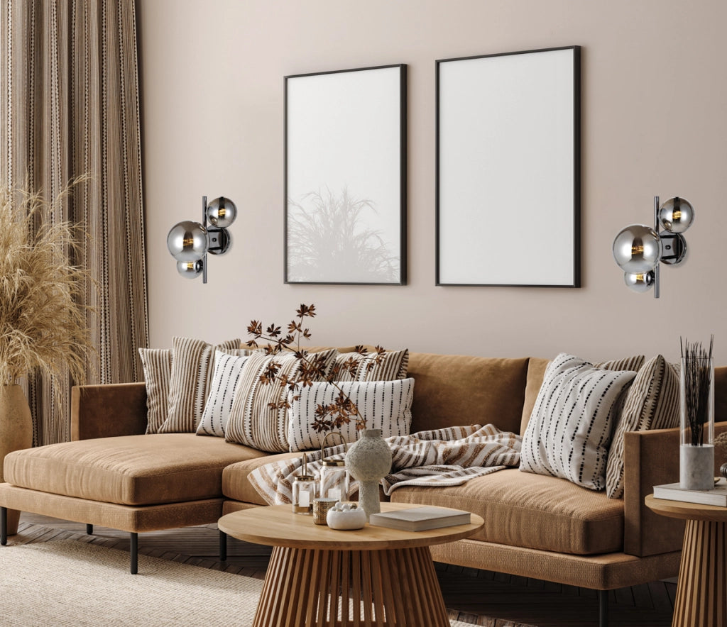 Applique CANELLO Italux nero/cromo 3xG9 sfere vetro moderna
