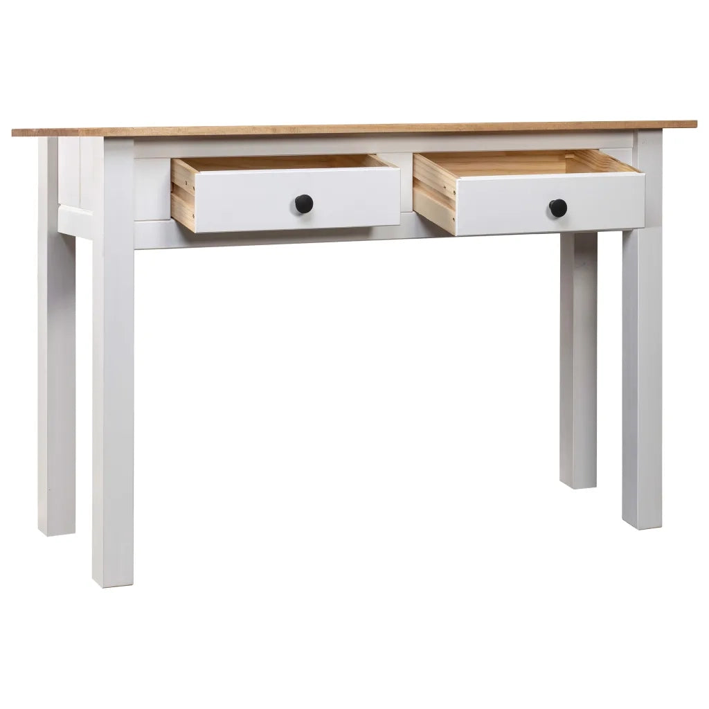 Tavolo Consolle | Tavolo d'Ingresso Bianco 110x40x72 cm Legno Massello Pino Panama