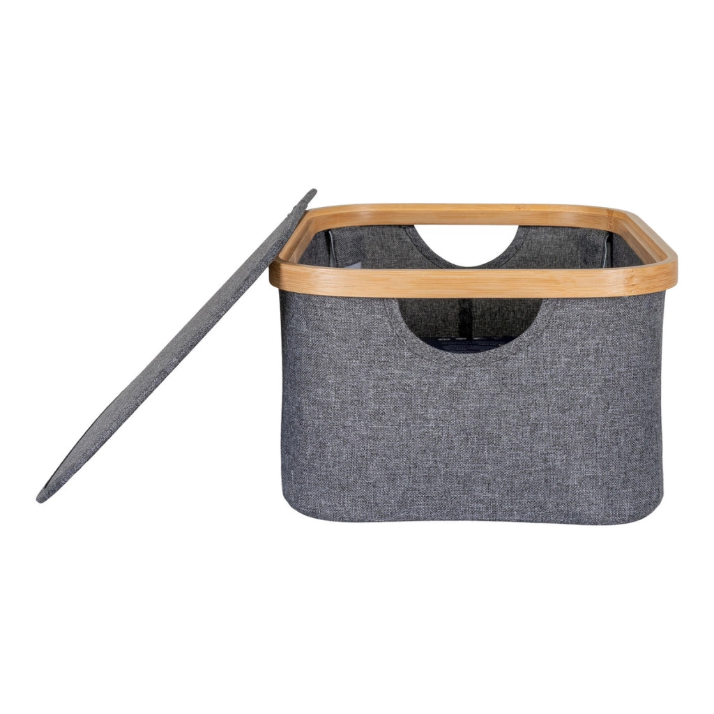 Scatola Portaoggetti Noto, Grigio, Poliestere, 38x26x16 cm