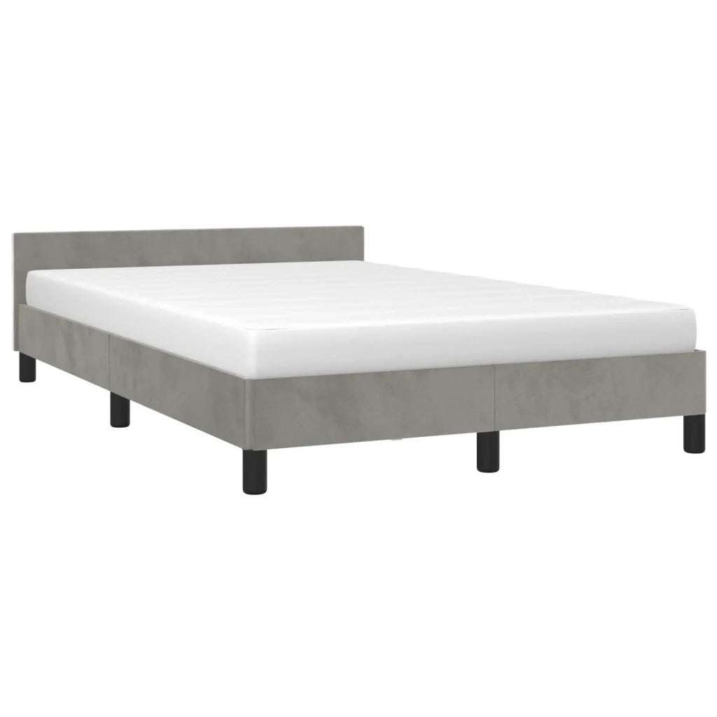 Giroletto senza Materasso Grigio Chiaro 120x190 cm Velluto 379547