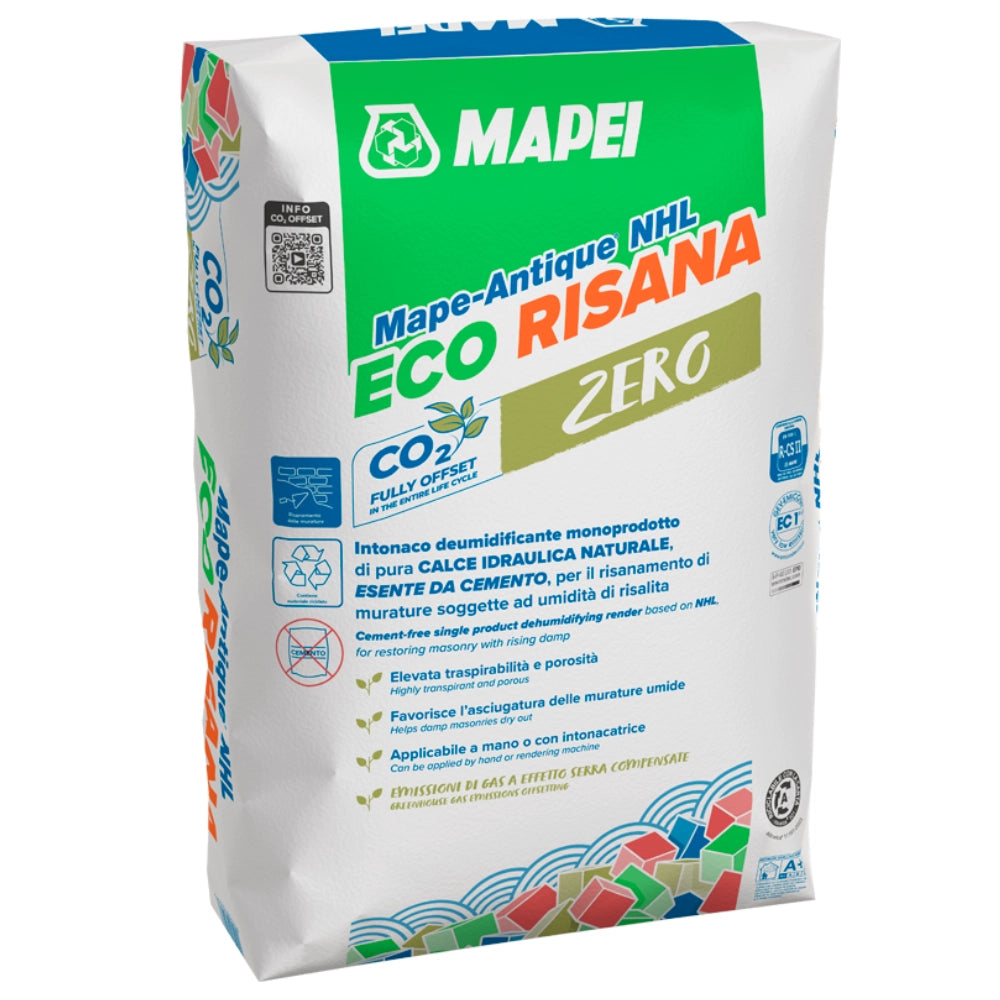 Kit sacchi intonaco deumidificante a base calce mape antique nhl eco risana 20kg *** formato 6 sacchi, confezione 1