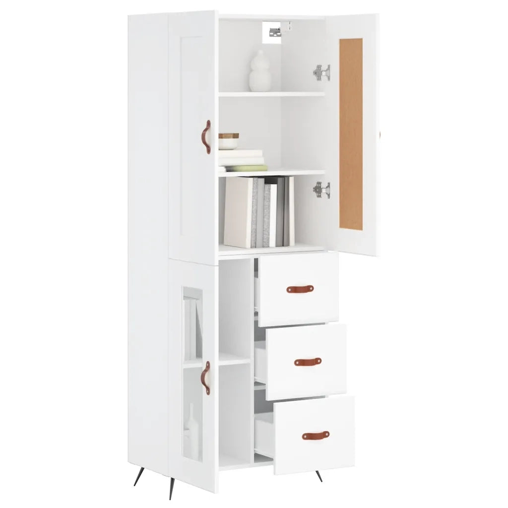 vidaXL Credenza Bianca 69,5x34x180 cm in Legno Multistrato