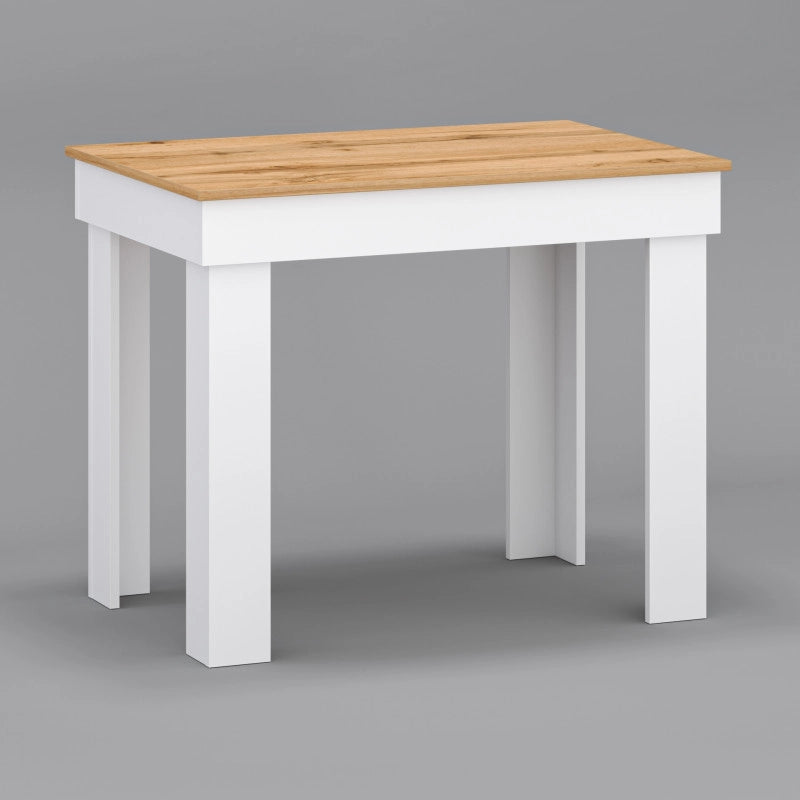 Piccolo Tavolo Da Pranzo Da Cucina 90x60 Piano In Rovere Bianco