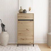 Pollenza, Mobile da Ingresso un Cassetto, 54.5x40x109.5h cm Marrone Rovere Nodi