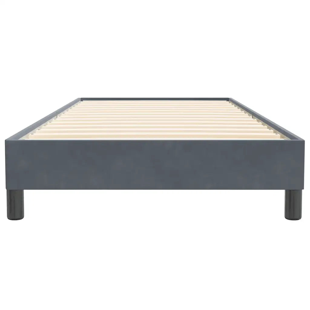 Letto a Molle senza Materasso-Struttura Letto Grigio Scuro 100x220 cm Velluto