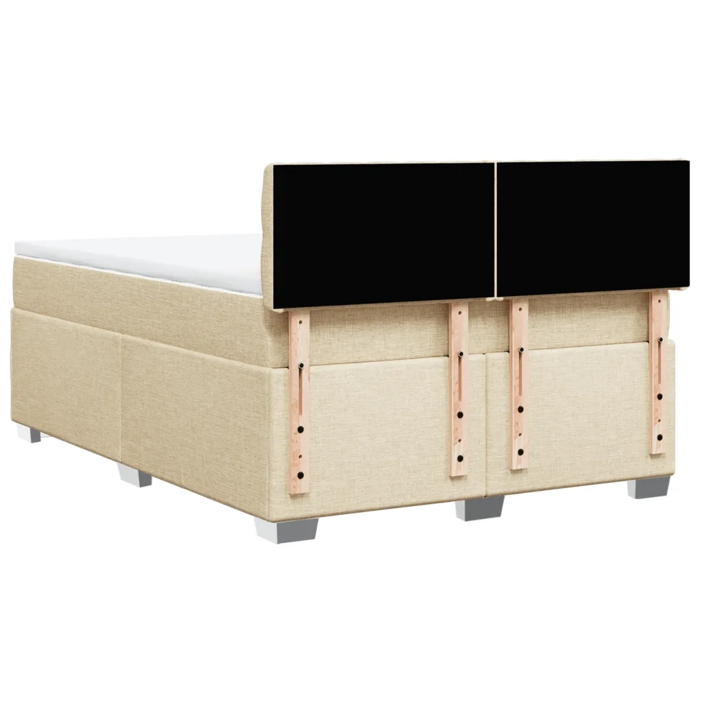 vidaXL Giroletto a Molle con Materasso Crema 140x200 cm in Tessuto