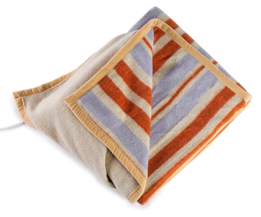 Coperta Elettrica Elettrocoperta Singola in Misto Lana Righe