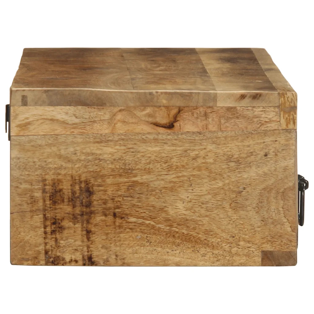 Mobile TV a Parete 100x30x19 cm Legno Grezzo Massello di Mango 4017464
