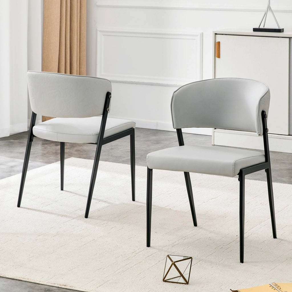 SEDIA Moderna in PU Grigio Chiaro Set da 2 pezzi per sala da pranzo o ufficio