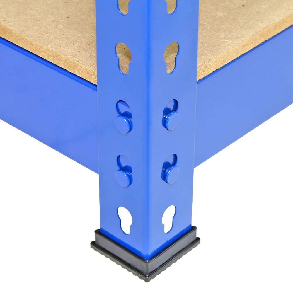 3 Scaffali in Acciaio Senza Bulloni Q-Rax Blu Larghi 90cm per Garage
