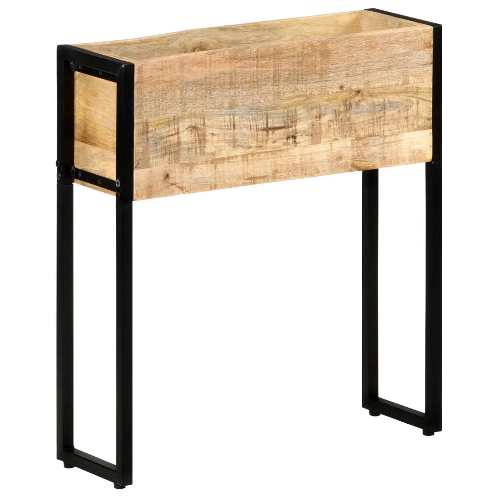 Fioriera | Cassetta per fiori | Vaso 60x20x68 cm in Legno di Mango Grezzo