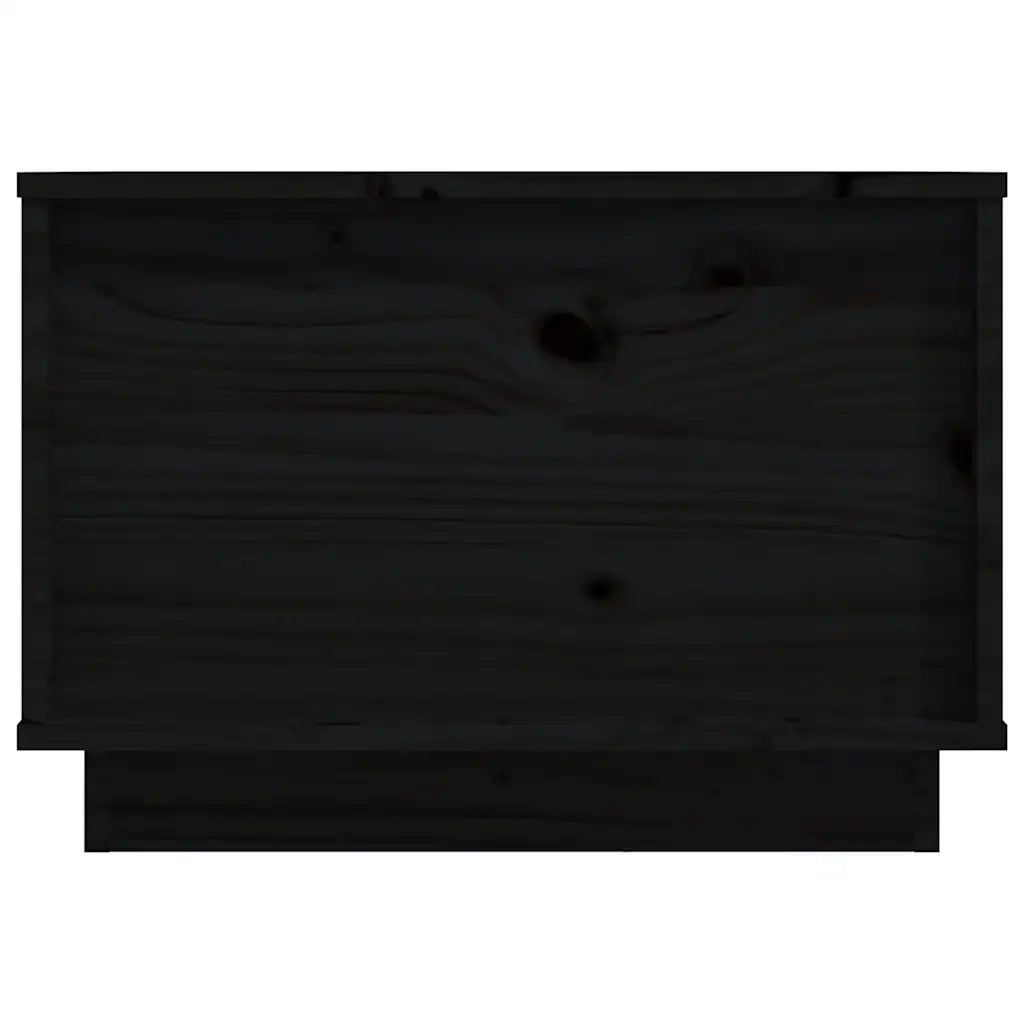 Tavolino da Salotto Nero 40x50x35 cm Legno Massello di Pino