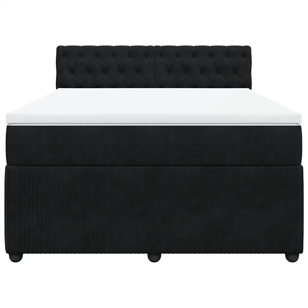 Giroletto a Molle con Materasso Nero 140x190 cm in Velluto 3287742