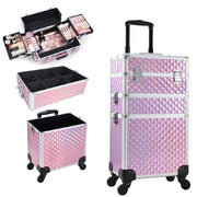 Trolley Professionale 3in1 Makeup Estetista Beauty Case con Ruote Staccabili 4 scomparti