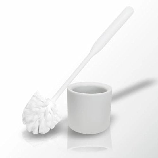 Borsetto da bagno con supporto per toilette set di pulizia del bagno per hotel ristoranti e alberghi moderno bianco 35 x 11 cm