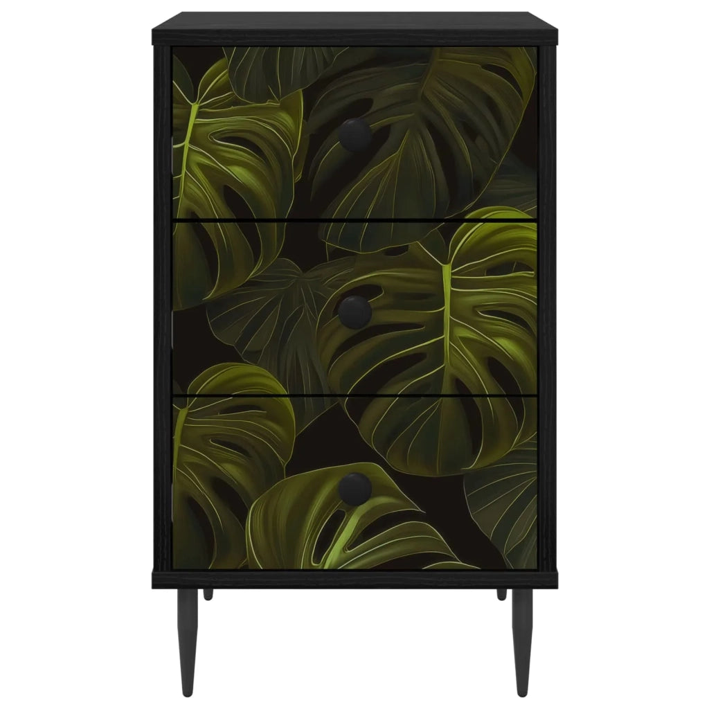 Armadio da Notte ELBURG 2 pz Rovere Nero 36 x 33 x 61 cm 8007318