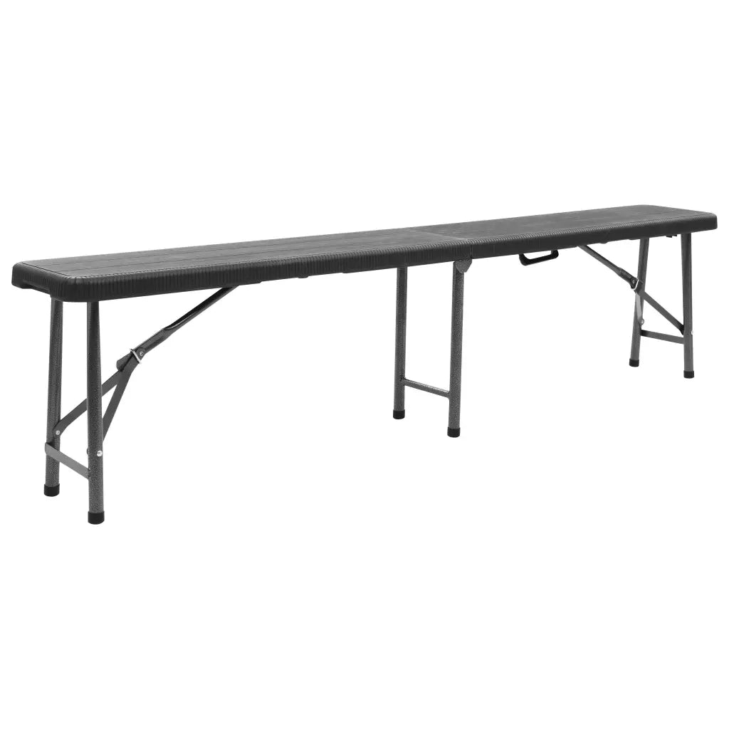 Panchine da Giardino Pieghevoli 2 pz 180 cm in HDPE Nere 48832