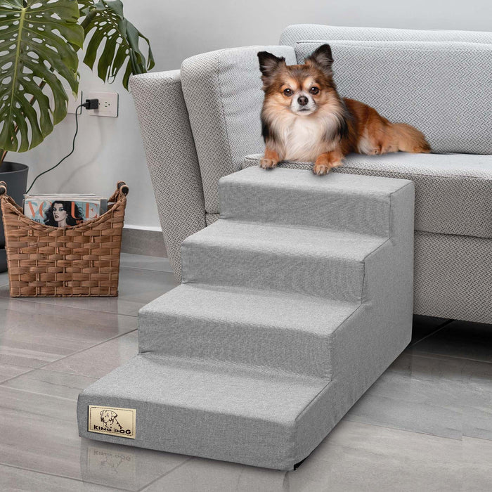 AIO FACTORY Scala per cani 60x40x30 cm, impermeabile, grigia, antiscivolo