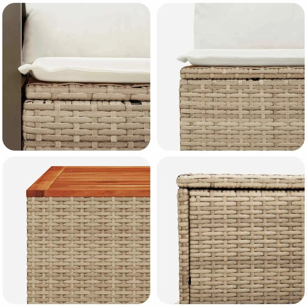 Set di divani 8 pz Beige e Bianco Crema 3448650