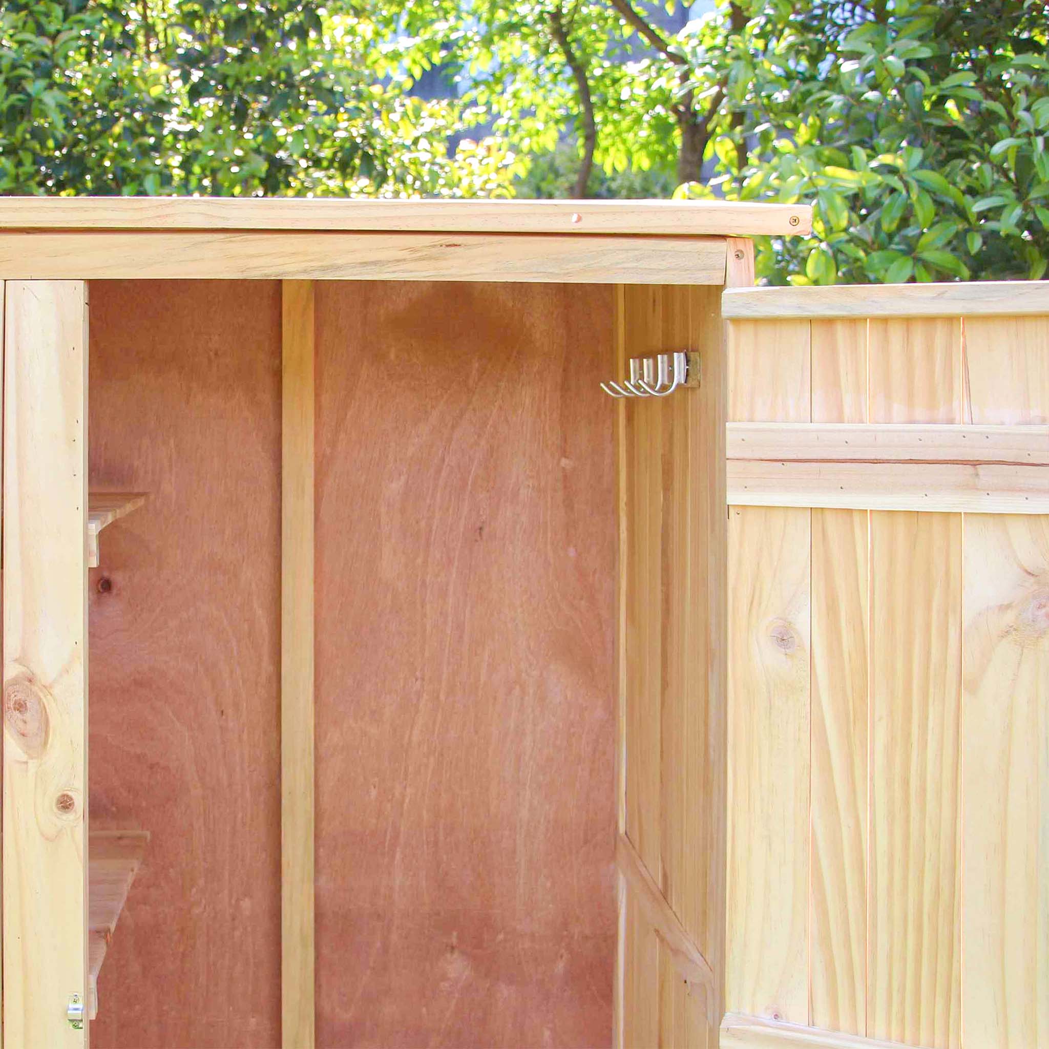 Armadio da giardino a un'anta in legno Capanno degli attrezzi per esterno 92 x 57 x 154 cm